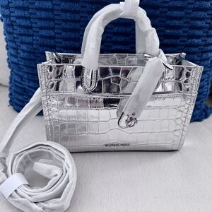 Michael Kors Gigi Small Metallic Crocodile Embossed Handbag